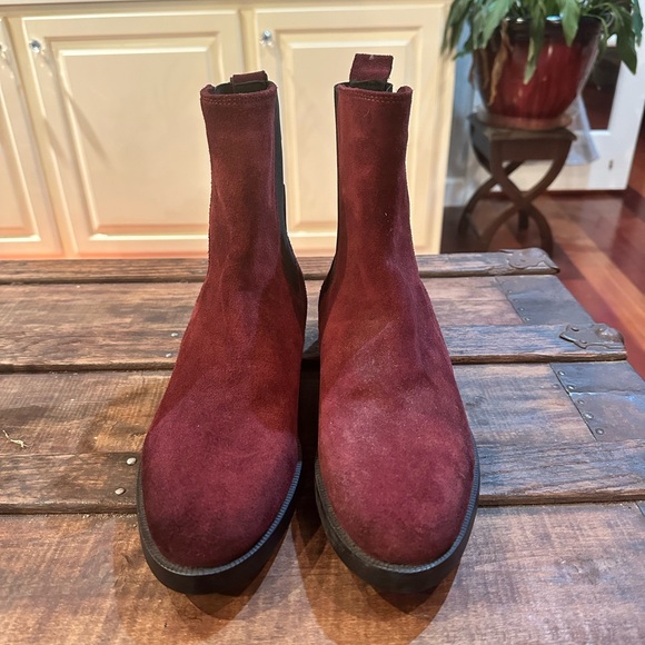 Emanuele Crasto Burgundy Mid Calf Suede Boots women’s Size 10 EU 41 NWT Italy - Picture 2 of 7
